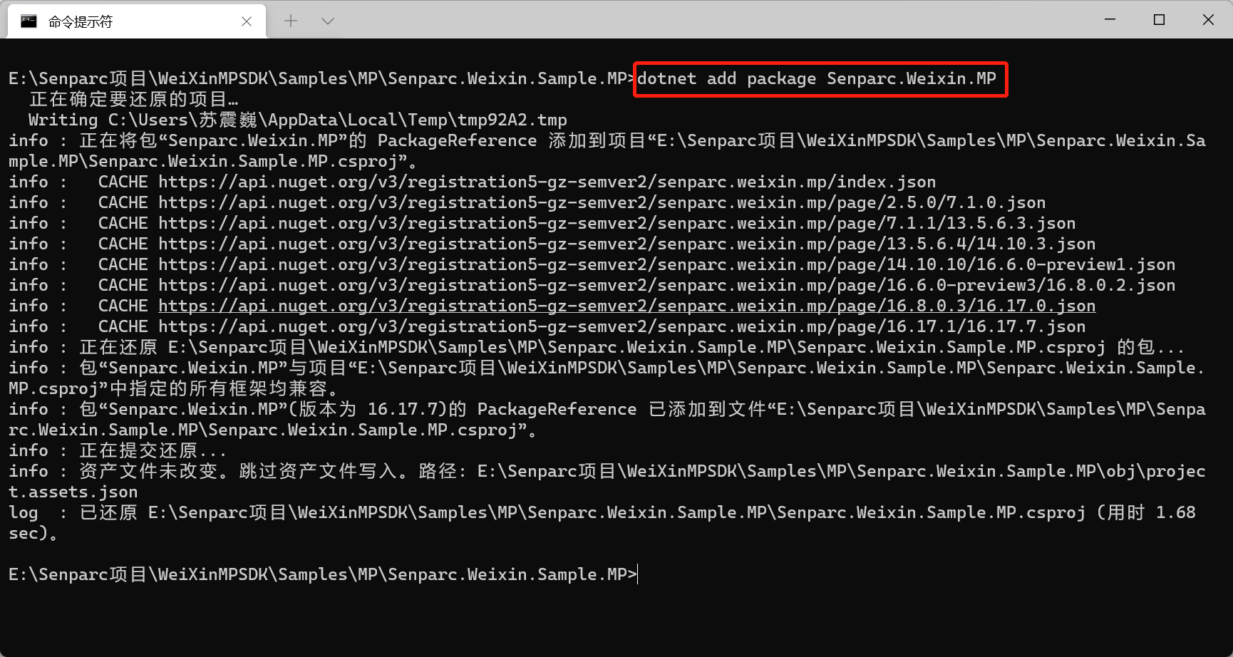通过 dotnet CLI 安装